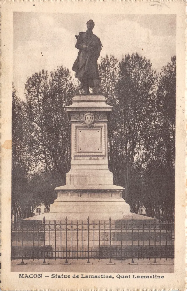 Macon — Statue von Lamartine, Quai Lamartine — Verleger Drucker nicht sichtbar - Vorderseite