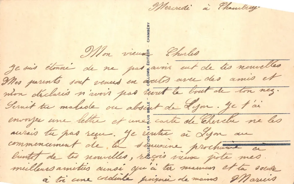 Chambery — La Rampe du Château — éditeur Adia, n° 152 - Verso