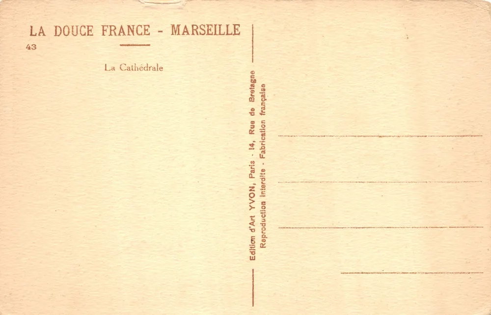 Kathedrale von Brest — Ansicht der Fassade — Kunstausgabe YVON, Paris - Rückseite