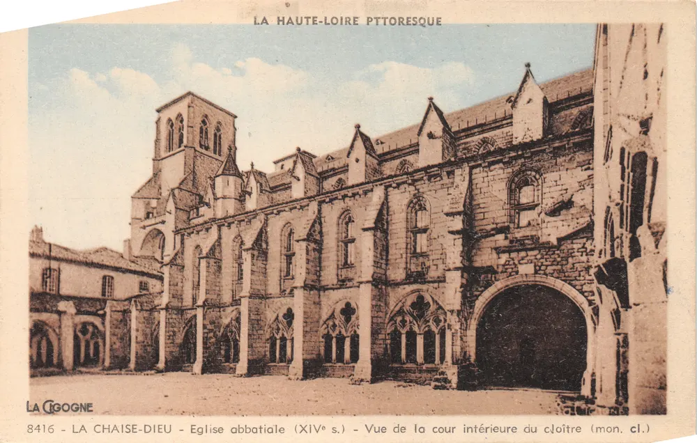 La Chaise-Dieu — Ansicht der inneren Hofanlage des Klostergangs (mon. cl.) — Verleger La Cigogne, Nr. 8416 - Vorderseite