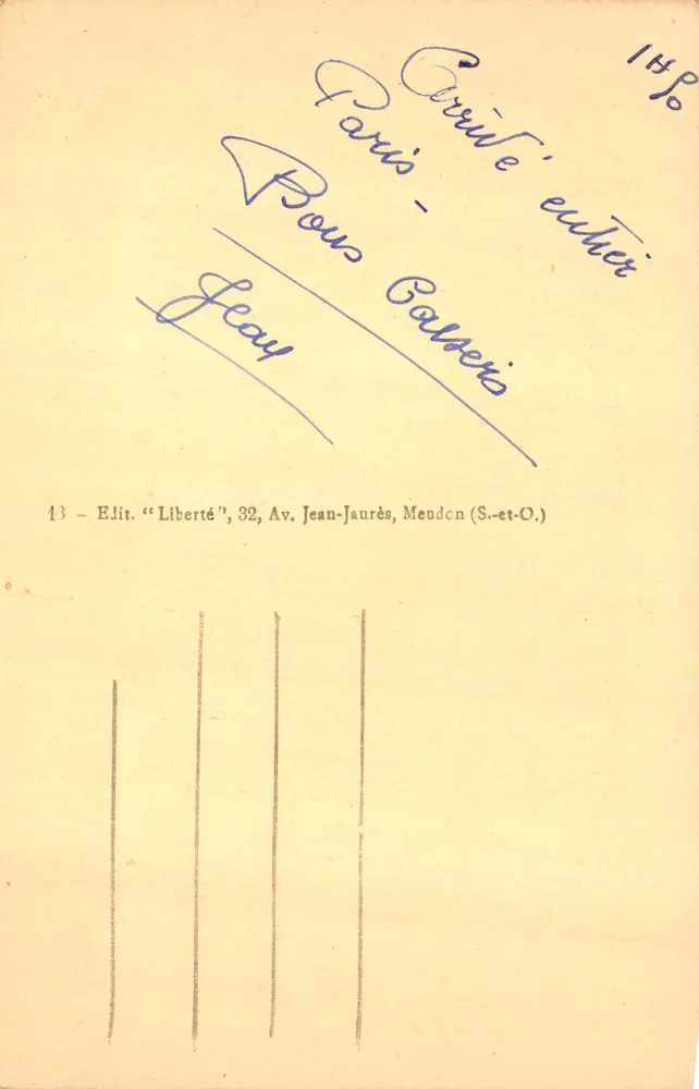 Paris — Rue Castiglione und die Vendôme-Säule — Verlag « Liberté » - Rückseite