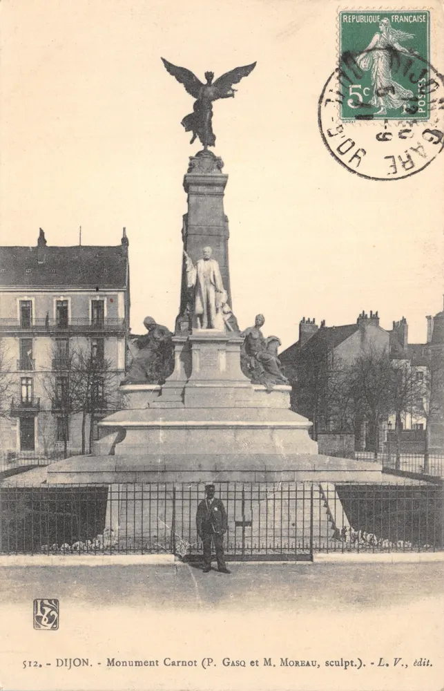 Dijon — Denkmal Carnot (P. Gasq und M. Moreau, Bildhauer) — L. V., CPAPHIL n° 512 - Vorderseite