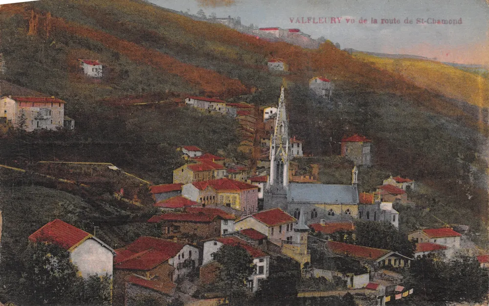 Valfleurie — Ansicht der Straße nach Saint-Chamond — unbekannter Verleger - Vorderseite