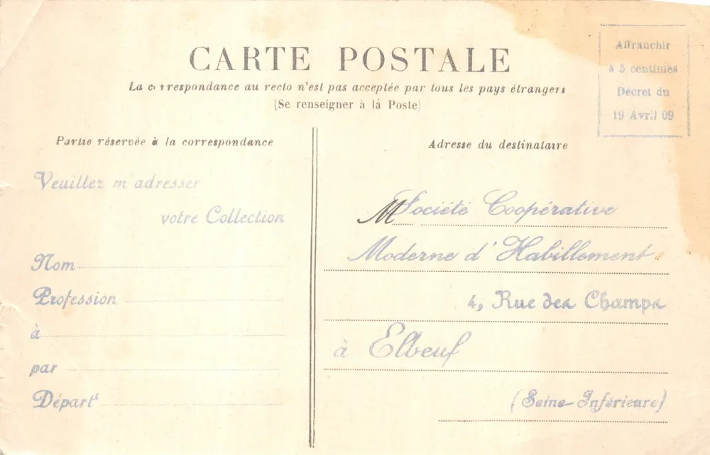 Rouen - Cathédrale. Bas-côté et Escalier de la Bibliothèque — E. D. n° 426 - Verso