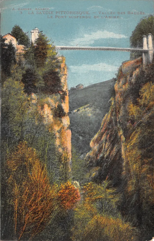 Der Hängebrücke von Arbime — Tal der Bauges — A. Gardet, Annecy - Vorderseite