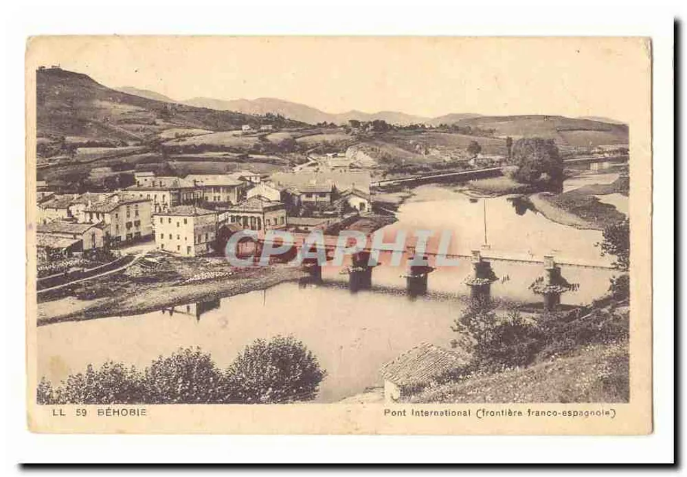 Béhobie — Internationaler Brücke (französisch-spanische Grenze) — LL 59 - Vorderseite