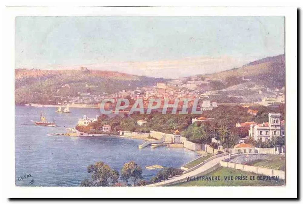 Villefranche. Vista presa da Berulieu — editore Natté - Recto