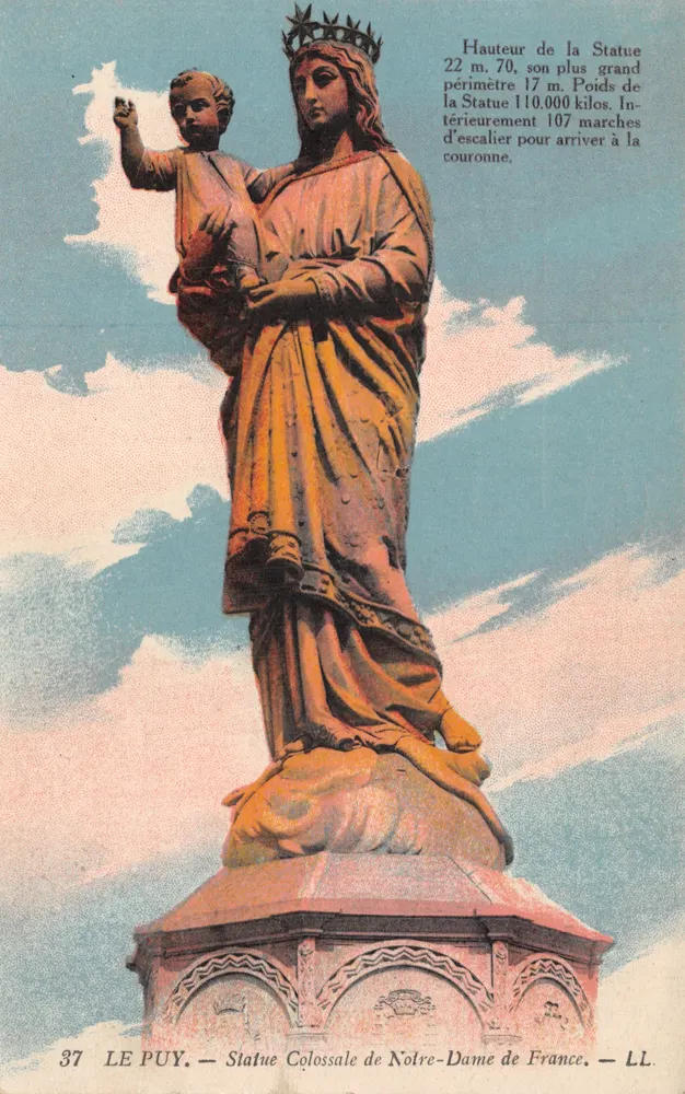 Le Puy — Kolossale Statue der Notre-Dame de France — LL. n°37 - Vorderseite