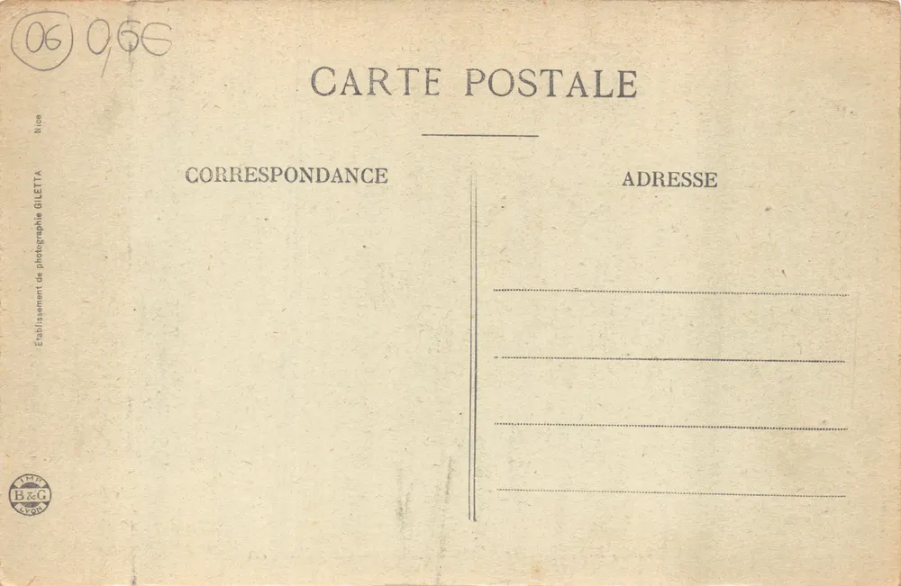 Menton — Nadelwald am Cap Martin — Verlag Giletta, Nr. 952 - Rückseite