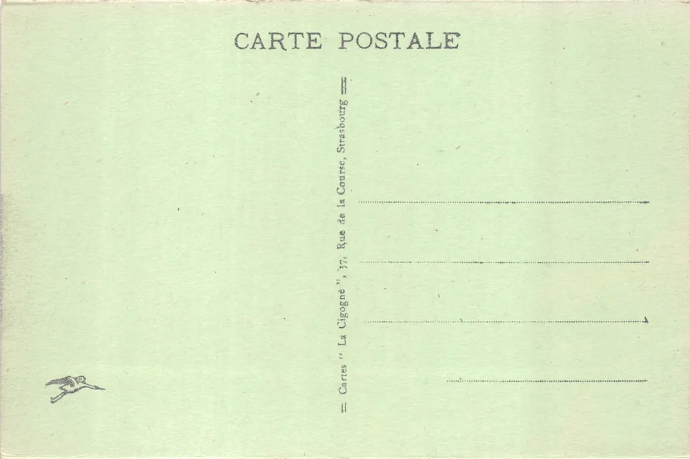 Colmar — Platz Rapp und Champ-de-Mars — Verlag 'Cartes "La Cigogne"' - Rückseite