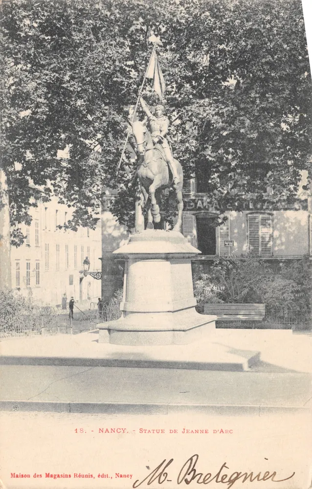 Nancy — Statue von Jeanne d'Arc — Maison des Magasins Réunis, Verlag, Nancy - Vorderseite