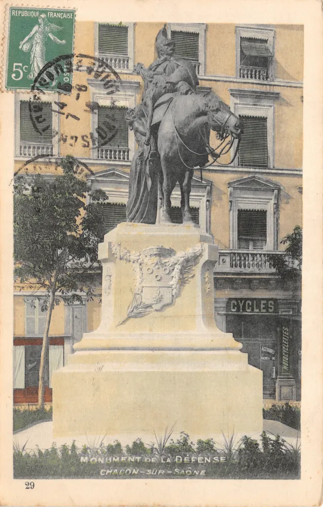 Denkmal der Verteidigung — Reitstatue in Chalon-sur-Saône — anonymer Verlag, Nr. 29 - Vorderseite