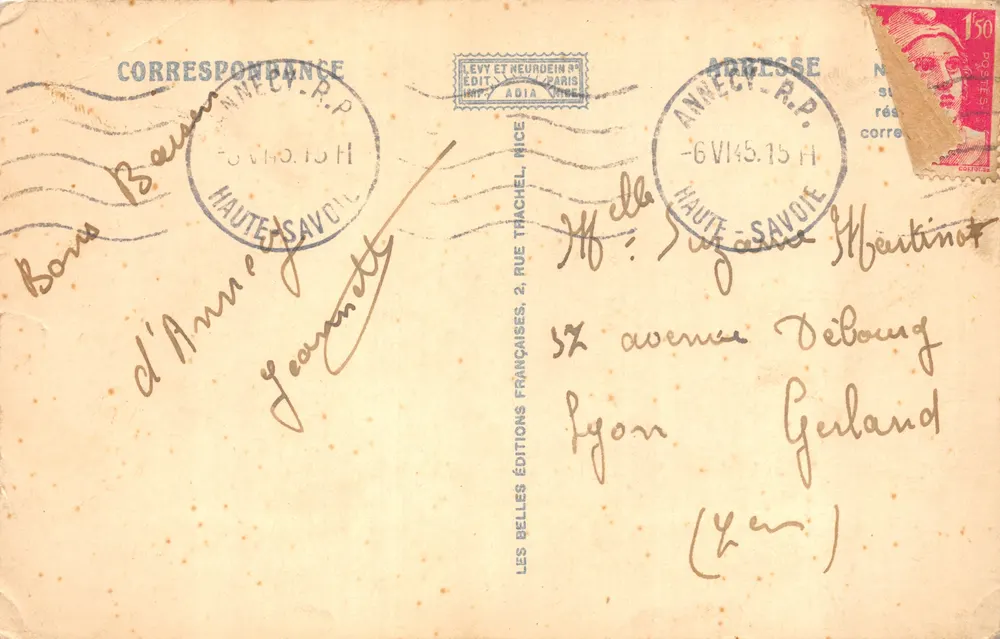Chamonix — Vue Générale et l'Aiguille du Drû — éditeur Adia - Verso
