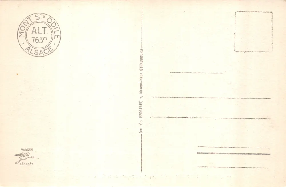 Mont-Sainte-Odile — Kapelle der Kreuz (Verlag: Édit. Ch. Bergeret, Straßburg) - Rückseite