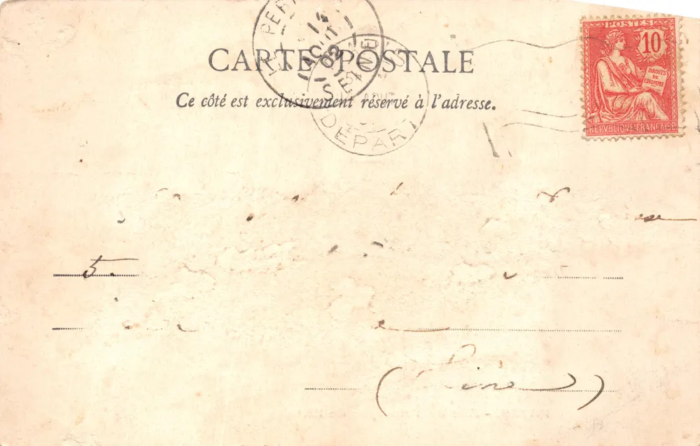 Paris — Arc de Triomphe de l'Étoile — éditeur Antoin Stener - Verso