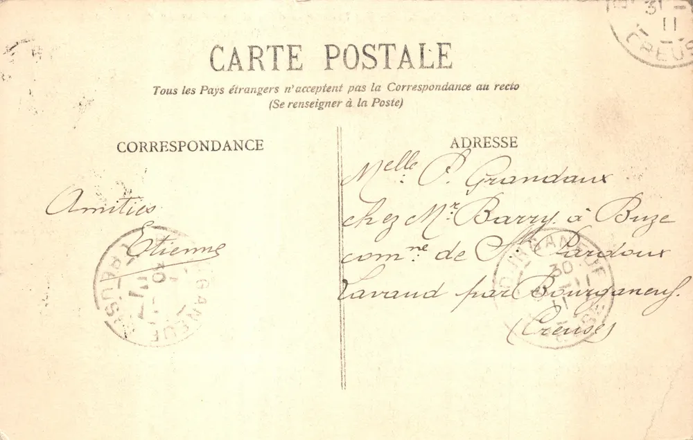 Passage de la Rivolère — Ferrovia Elétrica da Mure — E.R. — n.º 1526 - Verso