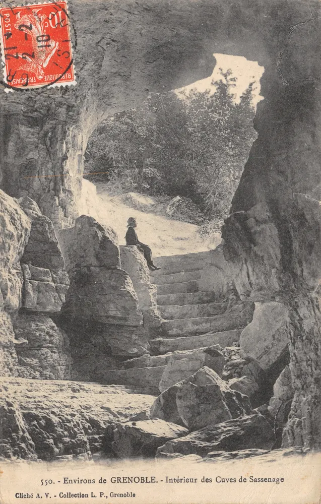 Umgebung von GRENOBLE — Innenansicht der Höhlen von Sassenage — Cliché A.V. — Sammlung L.P., Grenoble - Vorderseite