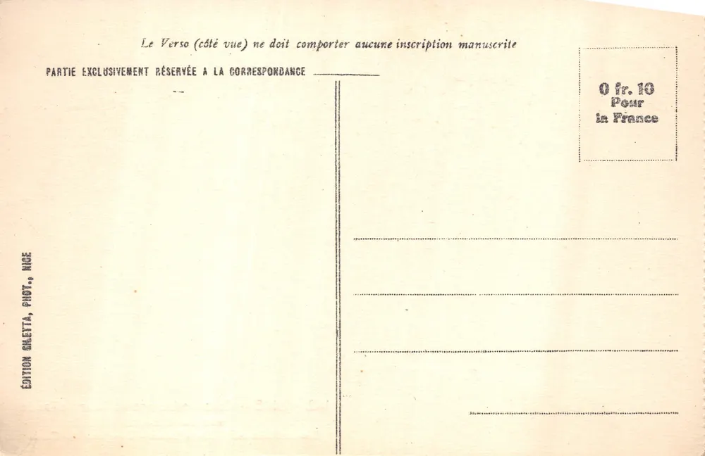 Nice — Treppen Lesage und Turm Bellande von Schloss aus gesehen — Edition Galetta, NICE, n°182 - Rückseite