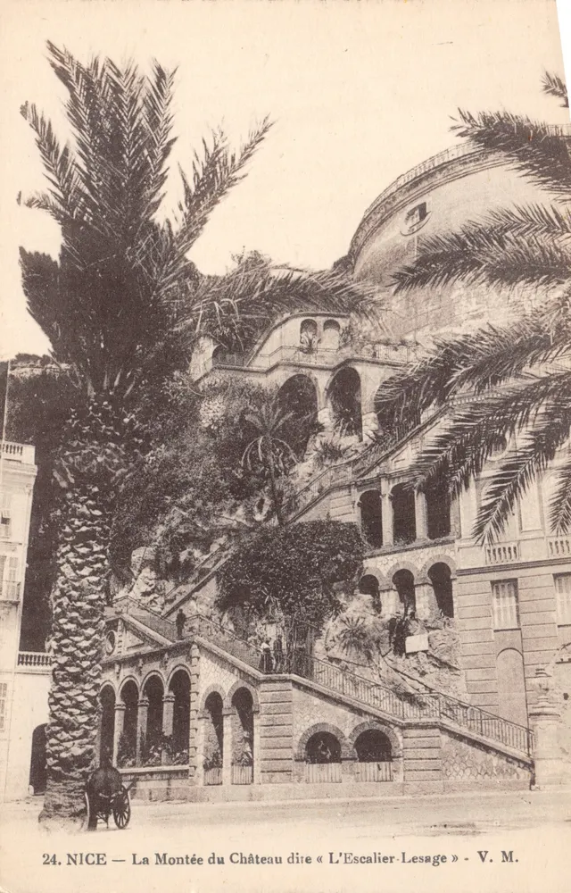 Nice — Die Aufstieg zum Schloss genannt « L'Escalier-Lesage » — Antike Ansichtskarte n°24 - Vorderseite