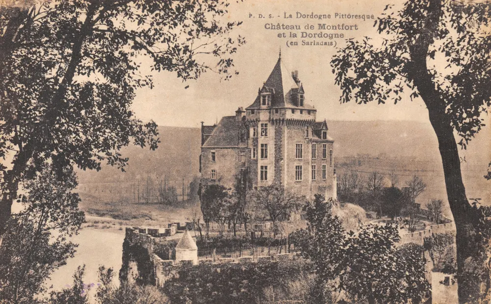 Schloss Montfort — pittoreske Ansicht in Sarladais — Verlag P.D.S. - Vorderseite