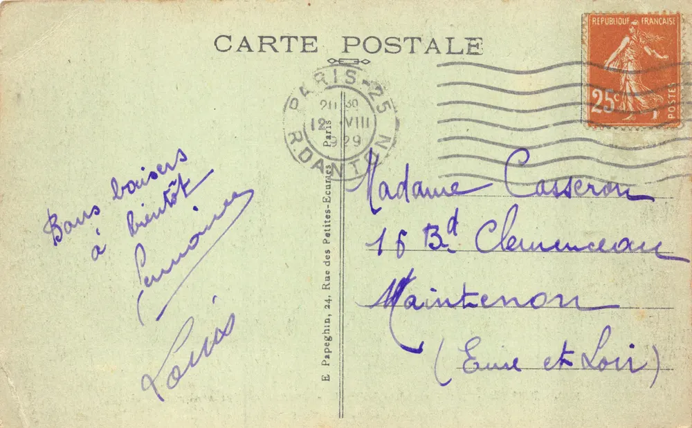 Paris — La Fontaine Médicis — Jardin du Luxembourg. A.P. 238 - Rückseite