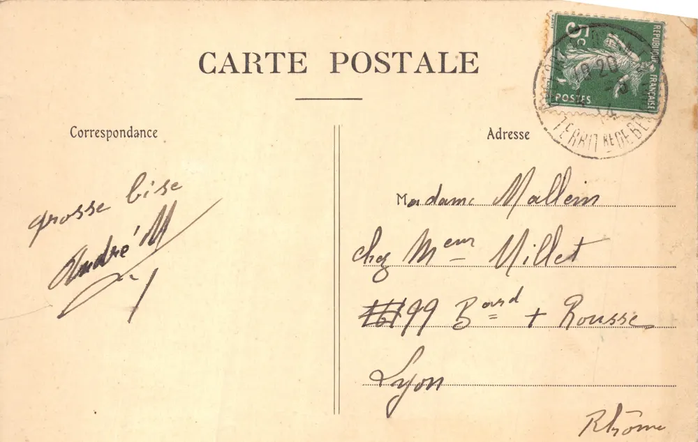 Belfort — O Leão — Obra de M. Bartholdi - Verso