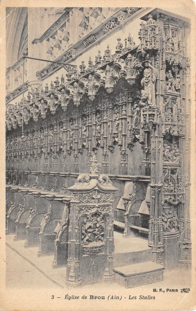 Igreja de Brou (Ain) — As Stalles — B.F., Paris - Frente
