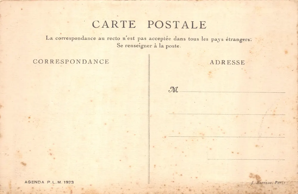Savoie — Chamonix und der Mont Blanc — Agenda P.L.M. 1923 - Rückseite