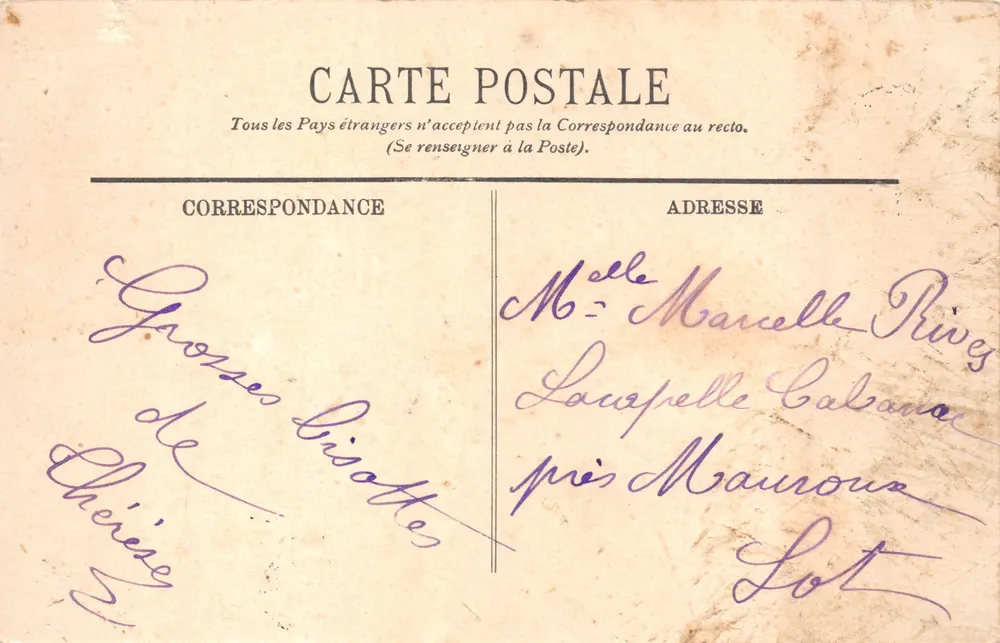 Vollständige Sonne des Jubiläums von Bernadette — 1858-1908 — Verlag Lils. — Courdes - Rückseite
