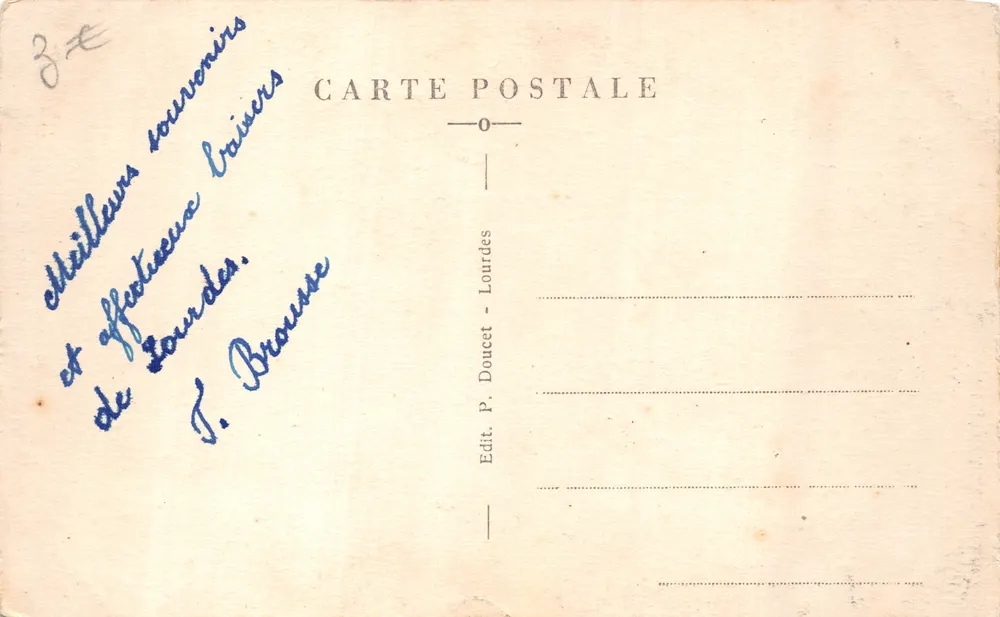 Lourdes — Erinnerung an Lourdes — Verlag Lourdes P.D. n°97 - Rückseite