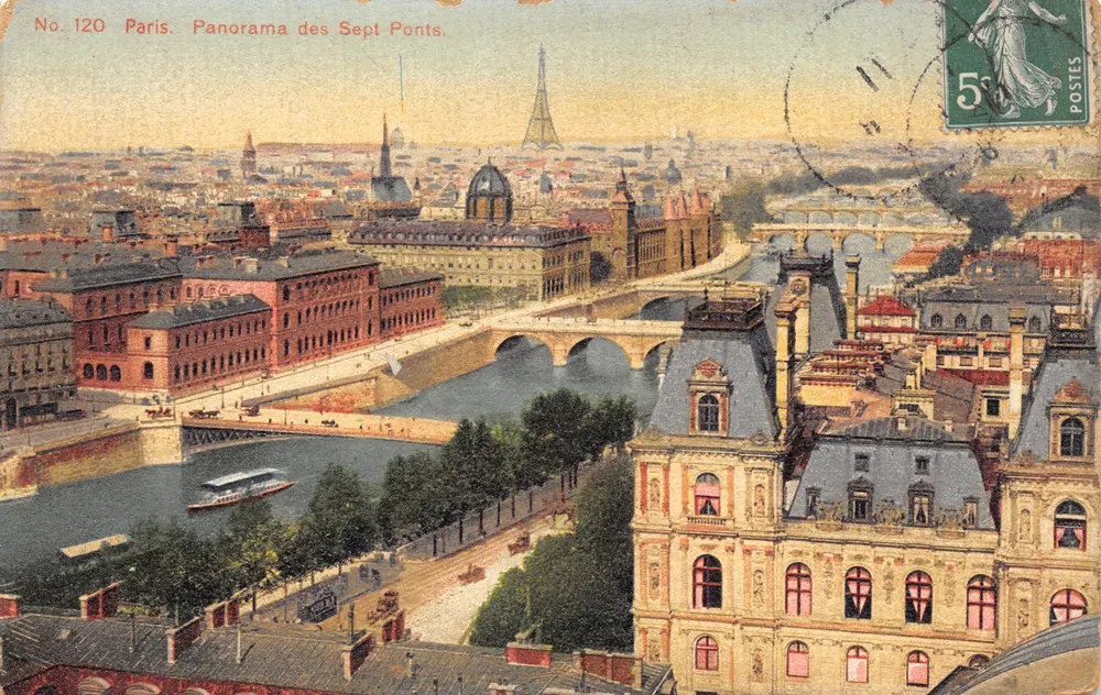 Paris — Panorama des Sept Ponts — éditeur CLK, n° 120 - Recto