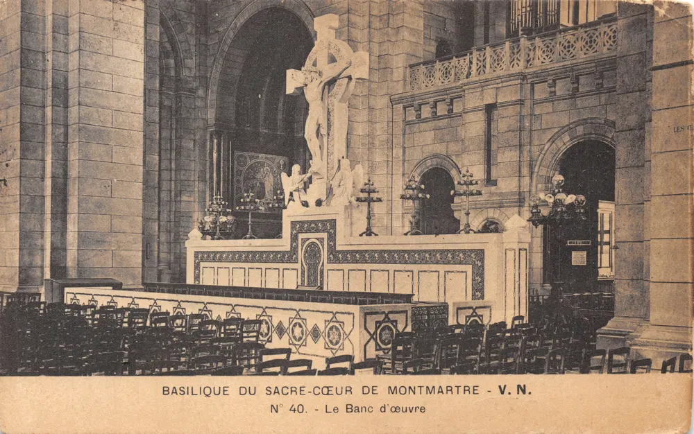 Basilika des Heiligen Herzens von Montmartre — Der Arbeitstisch — Antike Ansichtskarte N° 40 - Vorderseite