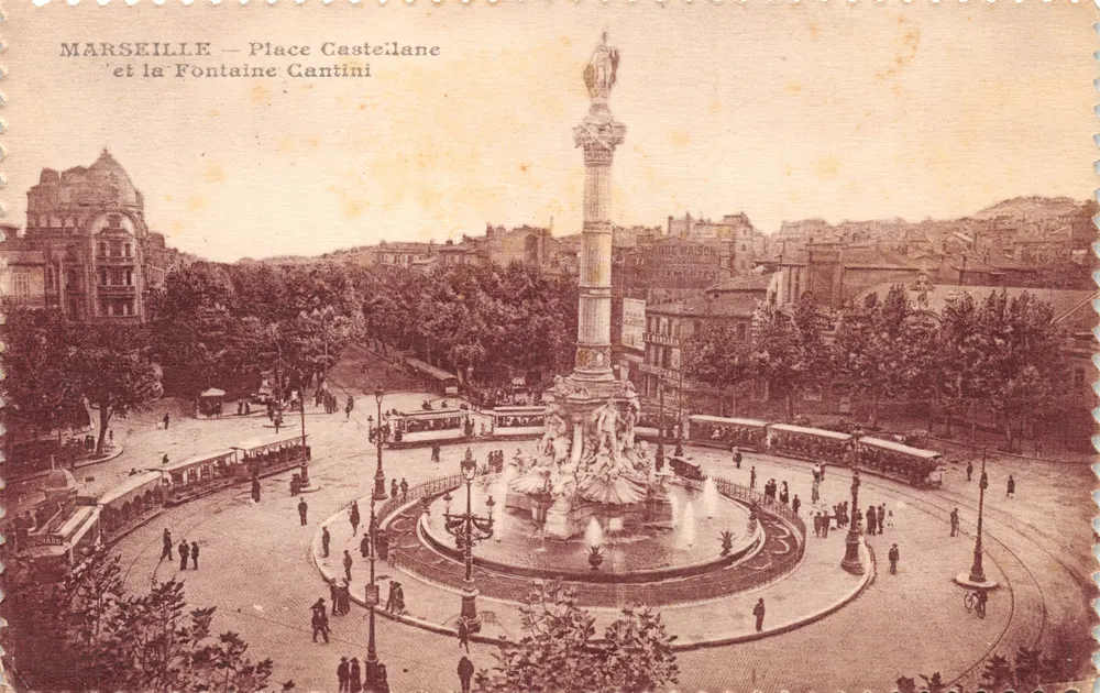Marseille — Place Castellane und Fontaine Cantini — Verlag RICHARD - Vorderseite