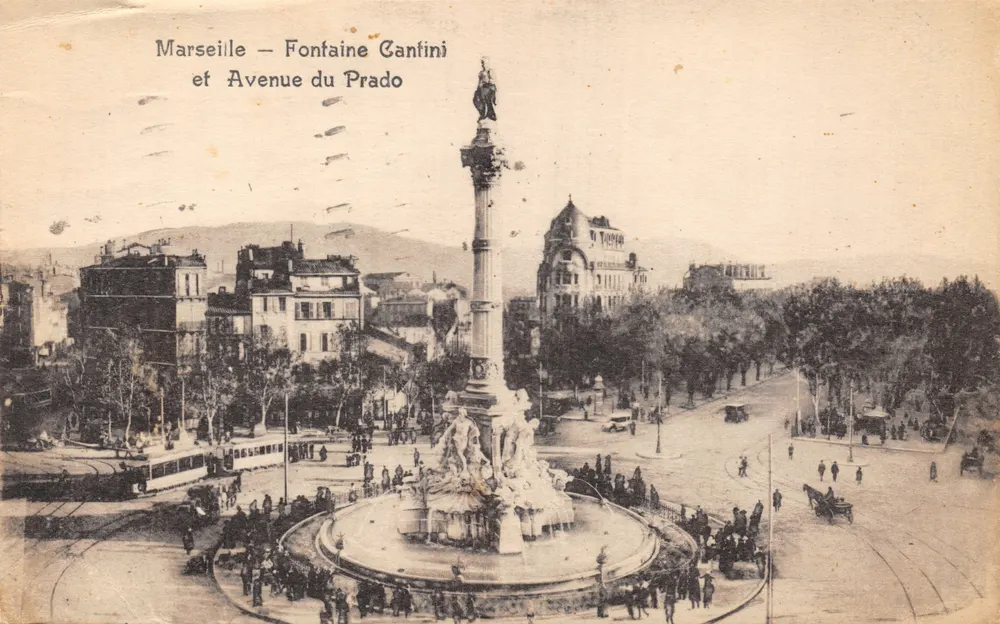 Marseille — Fontaine Cantini und Avenue du Prado — Verleger: Drucker nicht sichtbar - Vorderseite