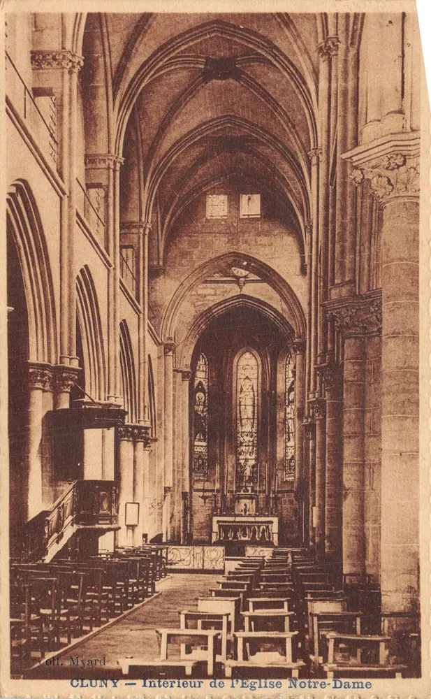 Cluny — Innenansicht der Kirche Notre-Dame — Verlag Coll. Myard - Vorderseite