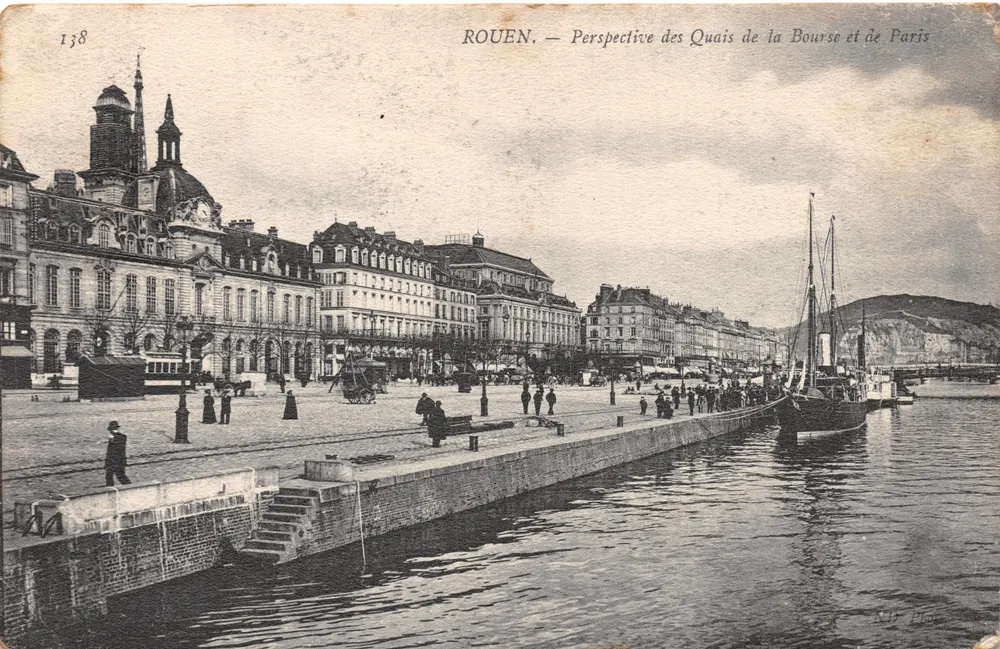 Rouen — Ansicht der Quais der Bourse und Paris — Verlag: M. L. G. (Nummer 138) - Vorderseite
