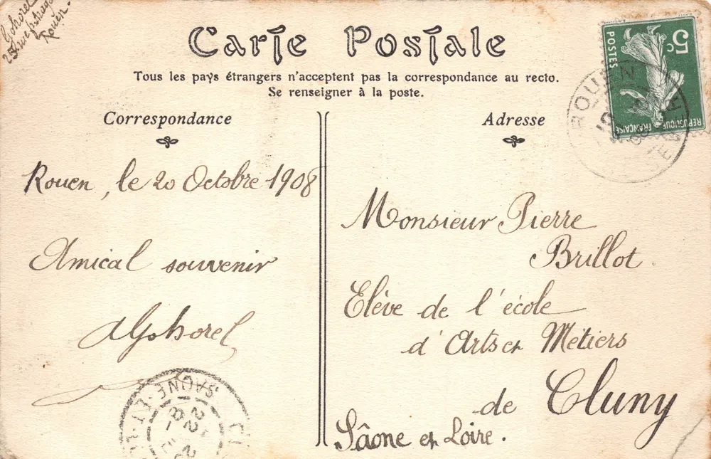 Rouen — Ansicht der Quais der Bourse und Paris — Verlag: M. L. G. (Nummer 138) - Rückseite