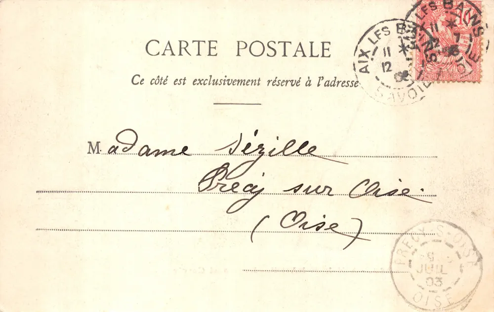 Aix-les-Bains — Der Große Kreis — Edition Giletta, Nice, n° 8063 - Rückseite