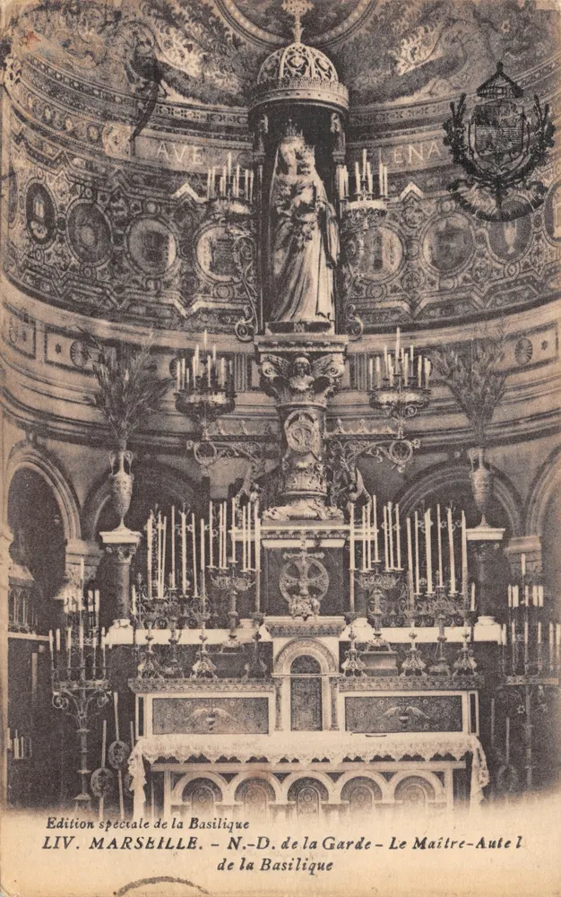 N.D. de la Garde — Der Meisteraltar der Basilika — Spektakuläre Ausgabe der Basilika - Vorderseite