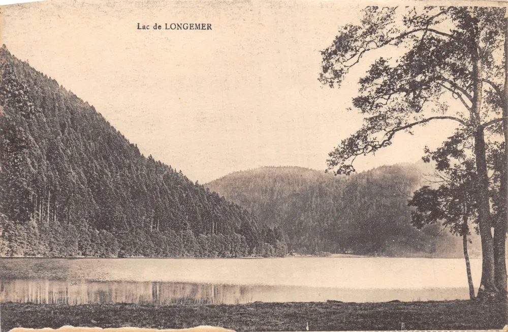 See von LONGEMER — Ansicht des Sees, umgeben von Wäldern — Verleger nicht sichtbar - Vorderseite