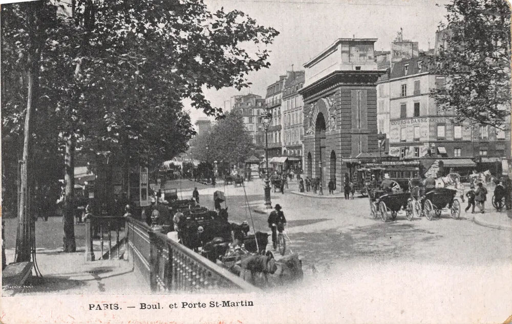 Paris — Boulevard et Porte Saint-Martin — éditeur Starack, Paris - 앞면