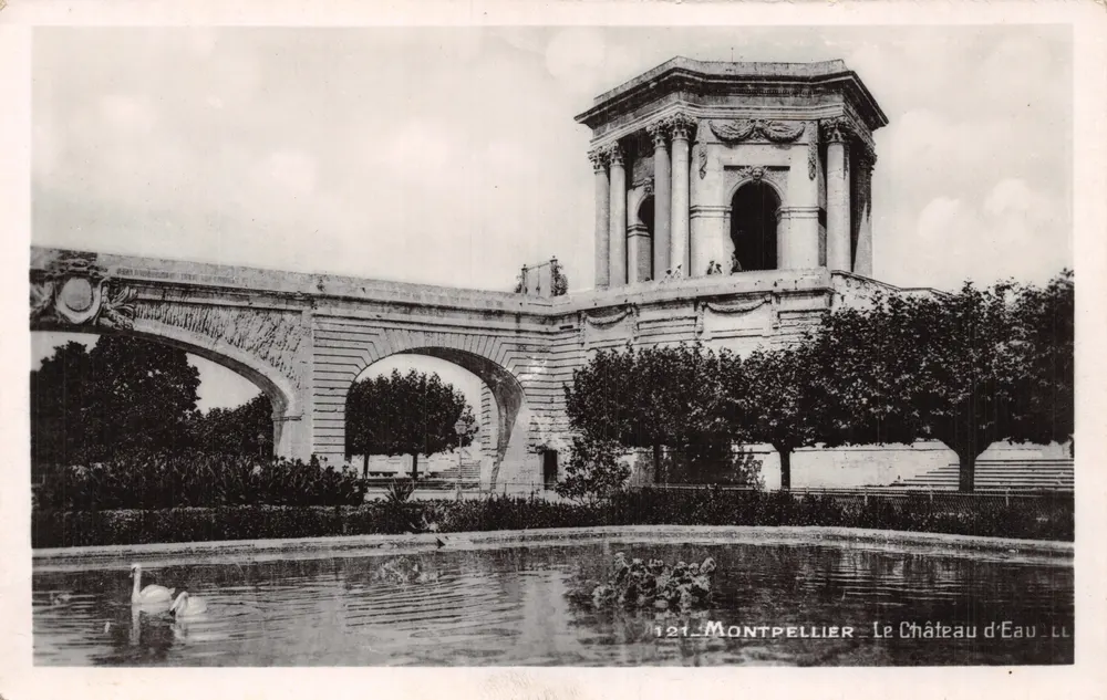 Montpellier — Der Wasserbau — Verlag Lévy et Neurdein, 44, rue Réunis, Paris - Vorderseite