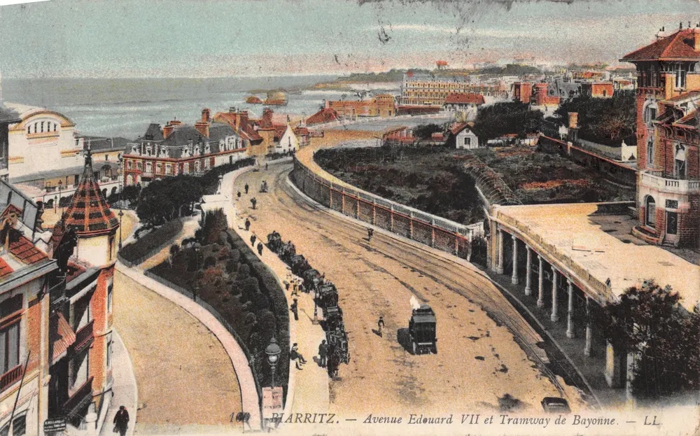 Biarritz — Avenue Édouard VII und Tramway von Bayonne — LL - Vorderseite
