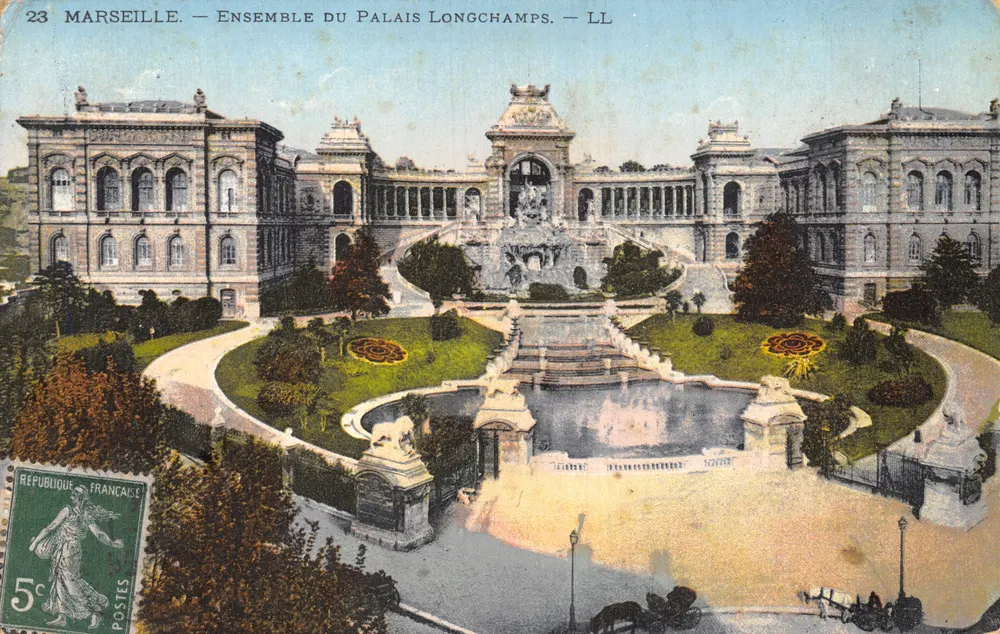 Marseille — Ensemble du Palais Longchamps — LL. Éditeur LL. N° 23 - 앞면