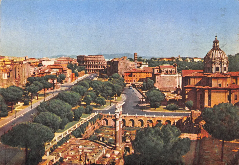 Rom — Panoramablick auf das Kolosseum und den Forum — Verlag Globiron - Vorderseite