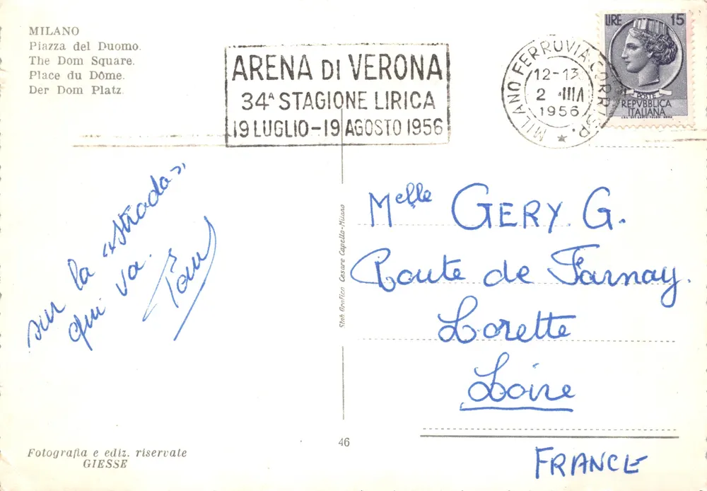 Mailand - Piazza del Duomo — Kathedrale des Duomo — Verlag GIESSE n°46 - Rückseite