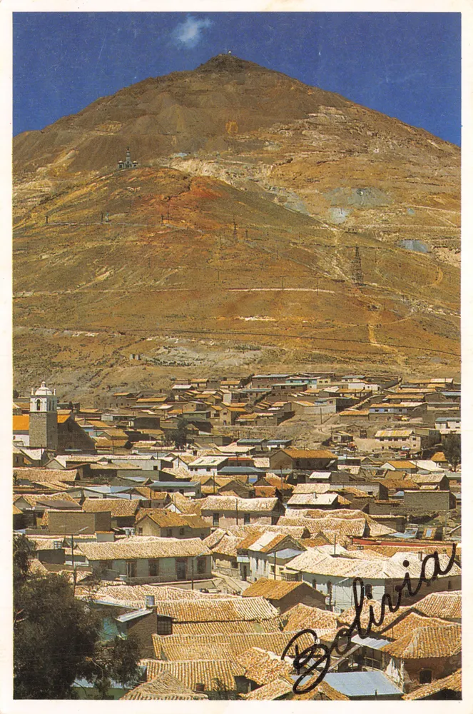 Potosí — Ansicht des Cerro Rico — Verlag CINA, La Paz - Vorderseite