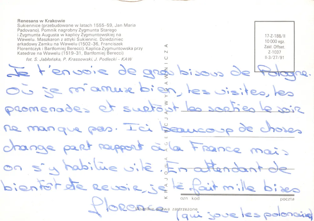 Kraków — vue composite de monuments historiques — Zakł. Offset - पीछे