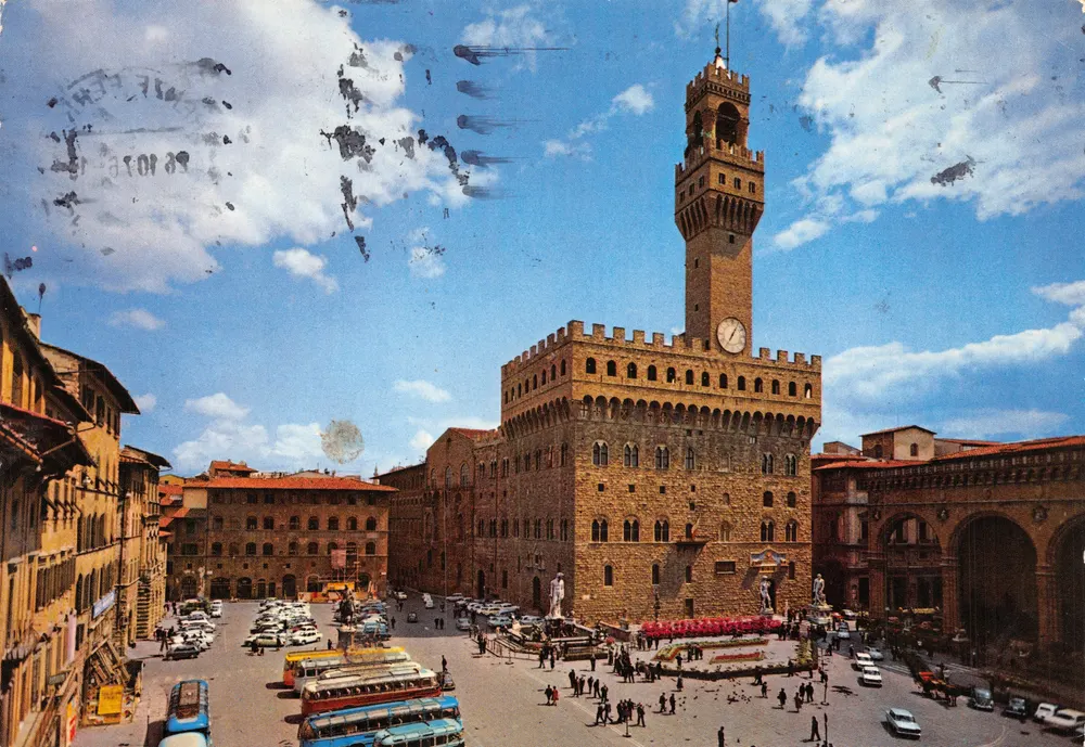 Florenz — Piazza della Signoria mit dem Palazzo Vecchio — Innocenti Editori in Florenz - Vorderseite