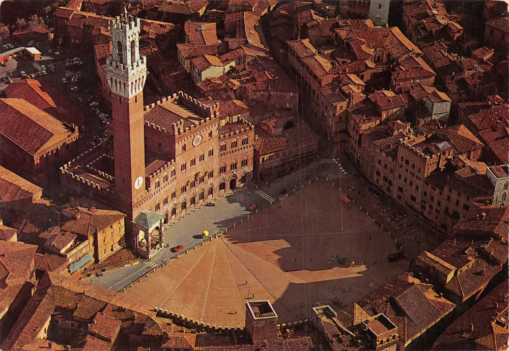 Piazza del Campo — Luftbild — Verlag R.I.S. n° 034569 - Vorderseite